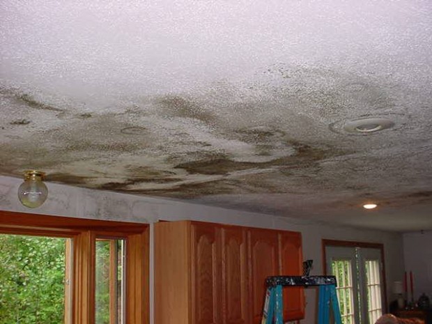 water damage on ceiling